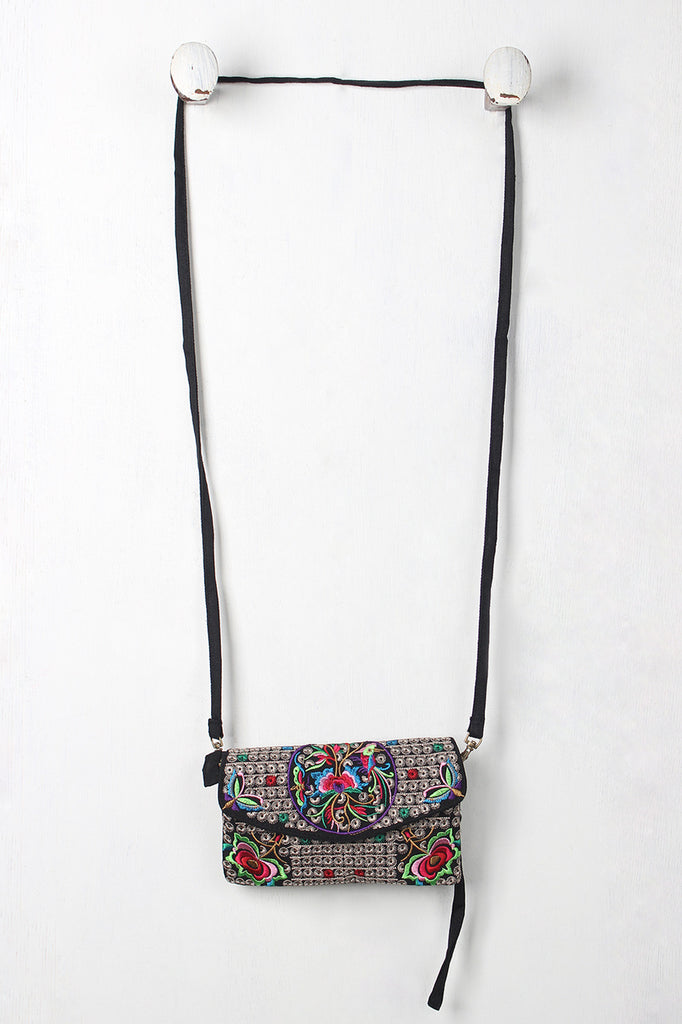Colorful Embroidered Small Crossbody Bag