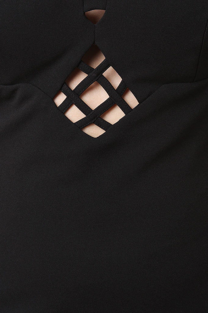 Cut Out Caged Spaghetti Strap Midi Dress