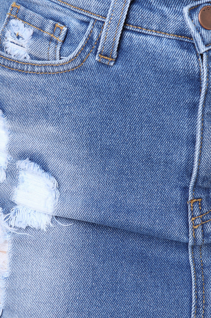 Diagonal Hem Denim Jean Skirt