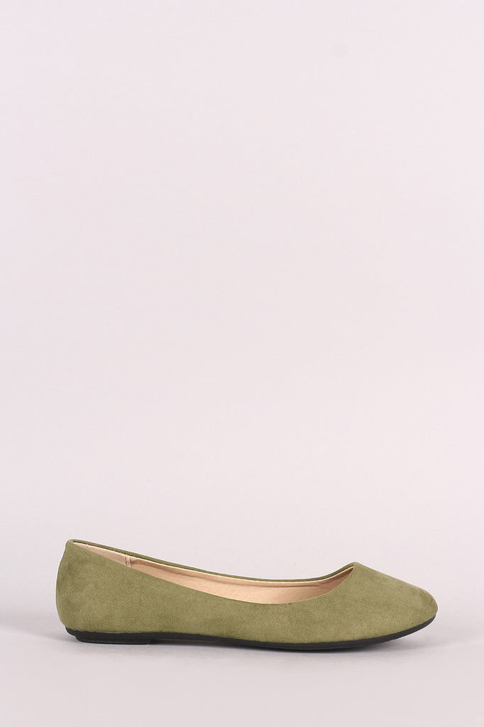 Suede Round Toe Ballet Flat