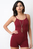Stretchy Scooped Neck Spaghetti Straps Romper