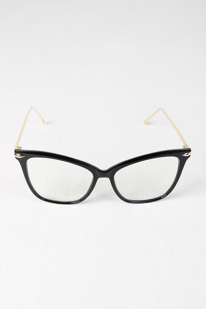 Clear Lense Slight Cat Eye Sunglasses