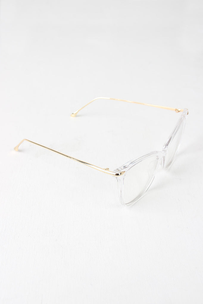 Clear Lense Slight Cat Eye Sunglasses