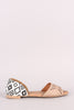 Qupid Geo Cutout Peep Toe Slip On Tribal Dorsay Flat