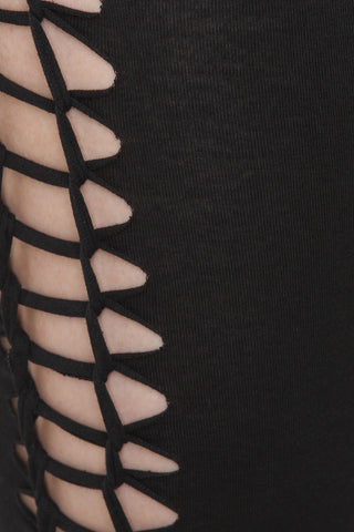 Side Braided Cutout High Waisted Leggings