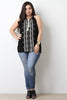 Sleeveless Embroidery Pattern Tassel Top