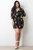 Surplice Self-Tie Belted Floral Satin Romper