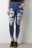 Distress Hem Skinny Jeans